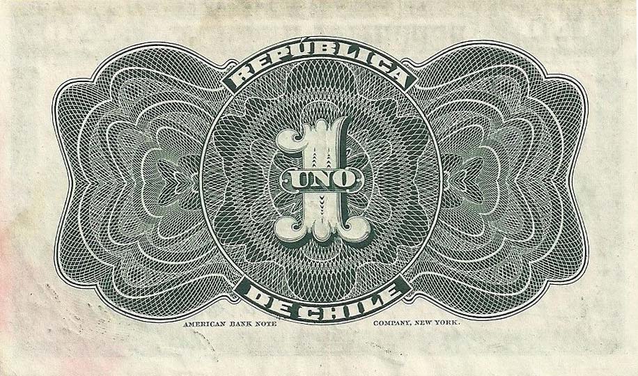 Back of Chile p15b: 1 Peso from 1911