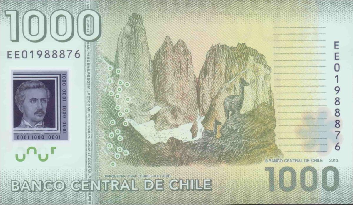 Back of Chile p161d: 1000 Pesos from 2013