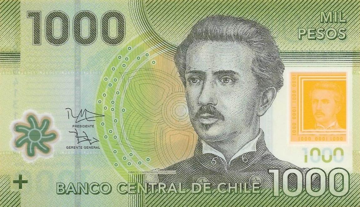 Front of Chile p161g: 1000 Pesos from 2016