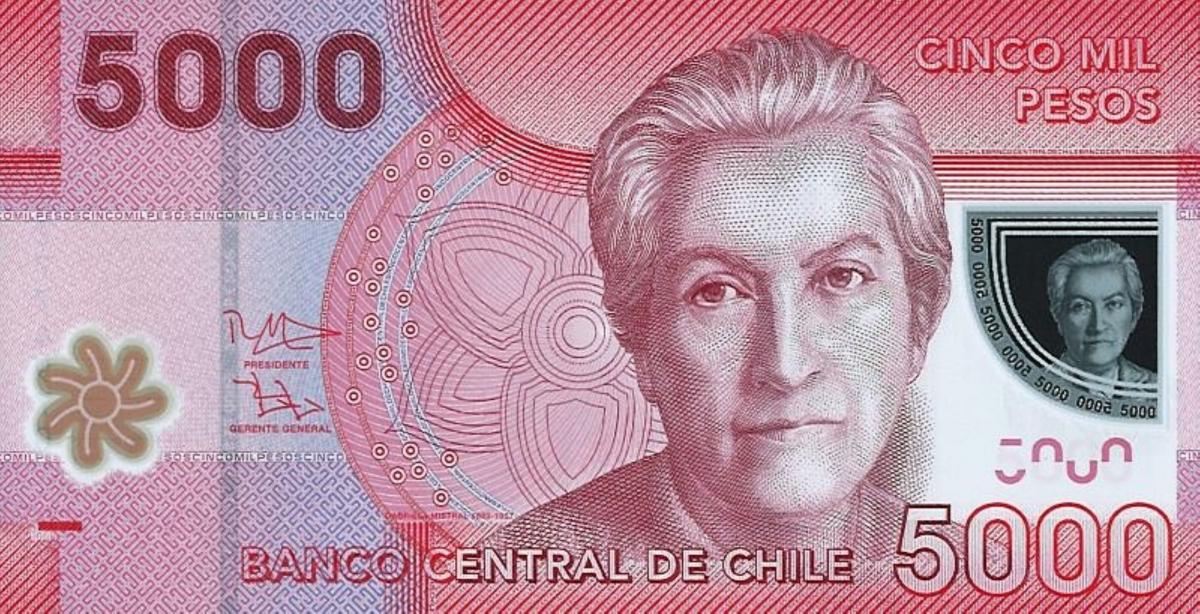 Front of Chile p163g: 5000 Pesos from 2016