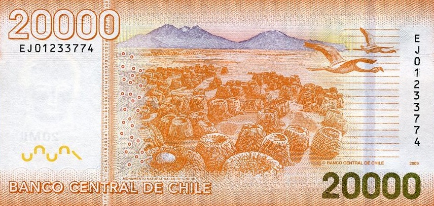 Back of Chile p165a: 20000 Pesos from 2009