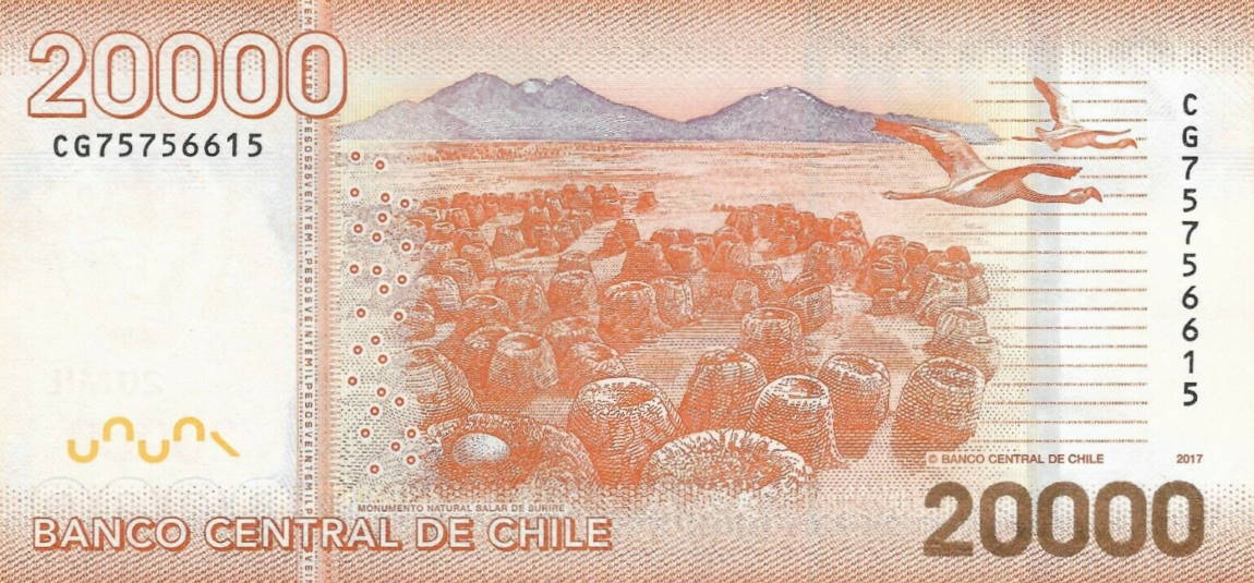 Back of Chile p165h: 20000 Pesos from 2017