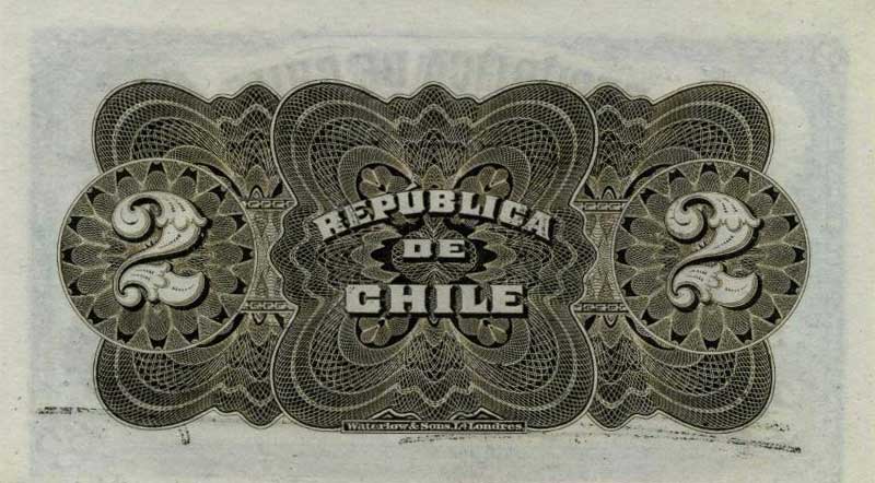 Back of Chile p17: 2 Pesos from 1912