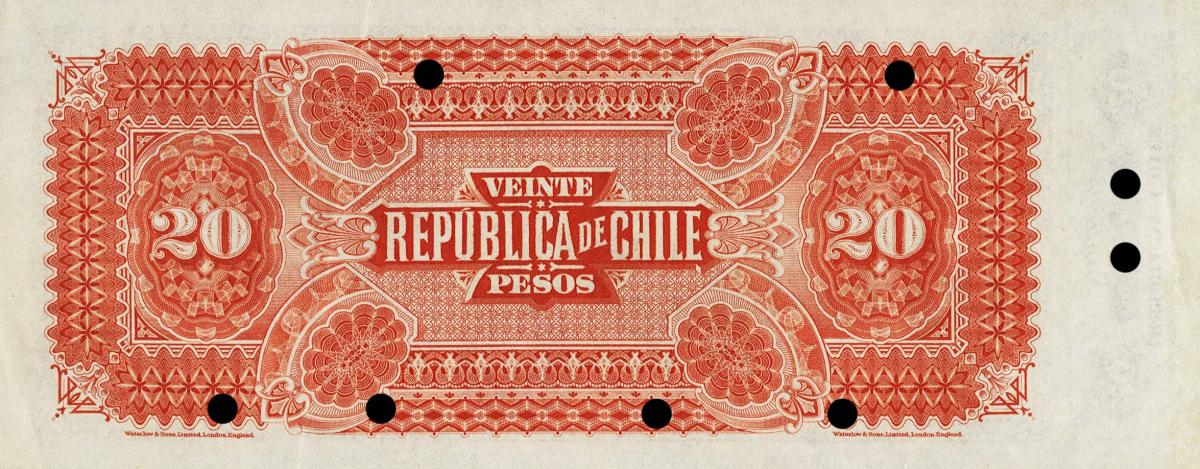 Back of Chile p23s: 20 Pesos from 1903