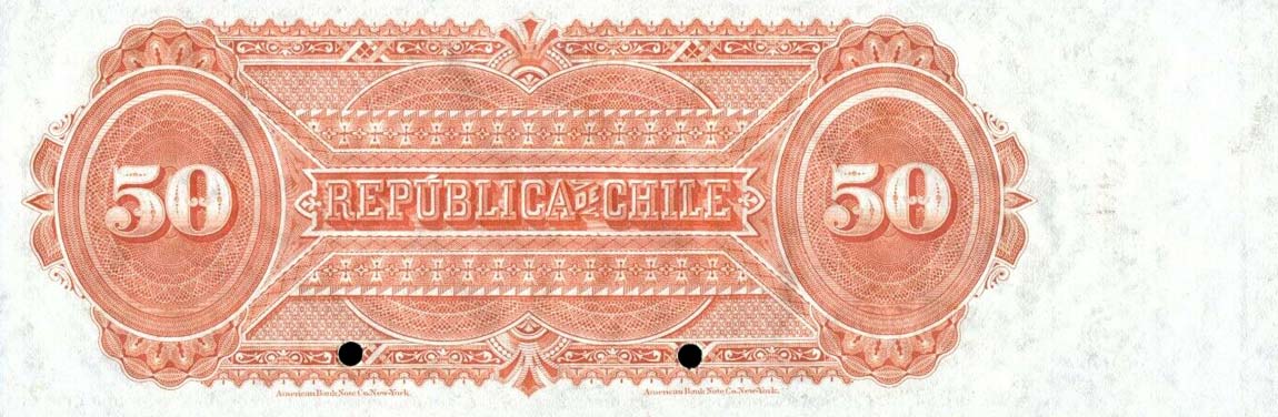 Back of Chile p24s1: 50 Pesos from 1899