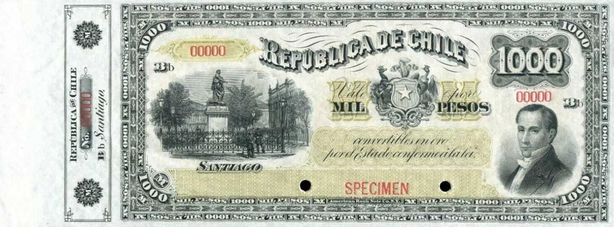 Front of Chile p28s: 1000 Pesos from 1912