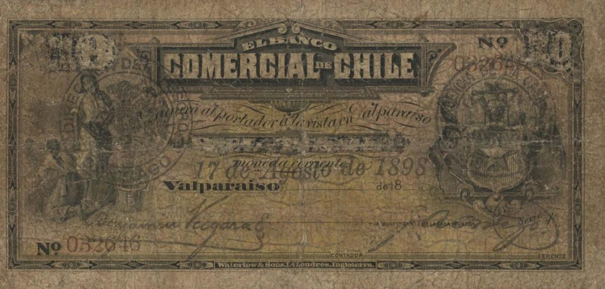 Front of Chile p30: 1 Peso from 1898