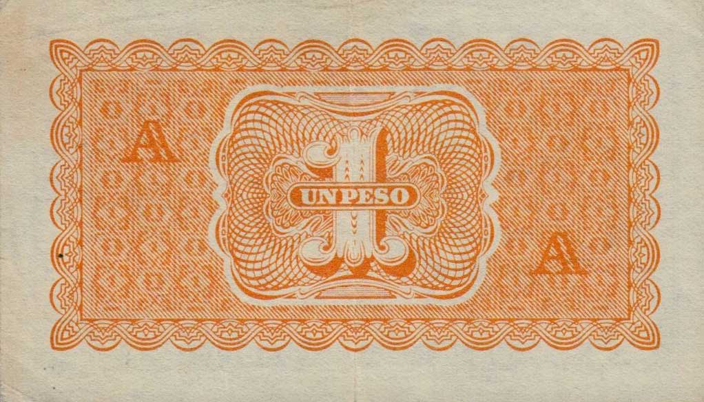 Back of Chile p90a: 1 Peso from 1943