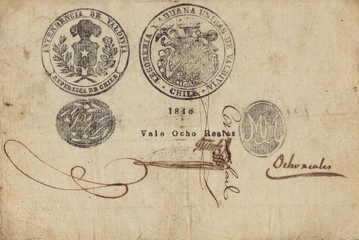 Front of Chile pS102: 8 Reales from 1840