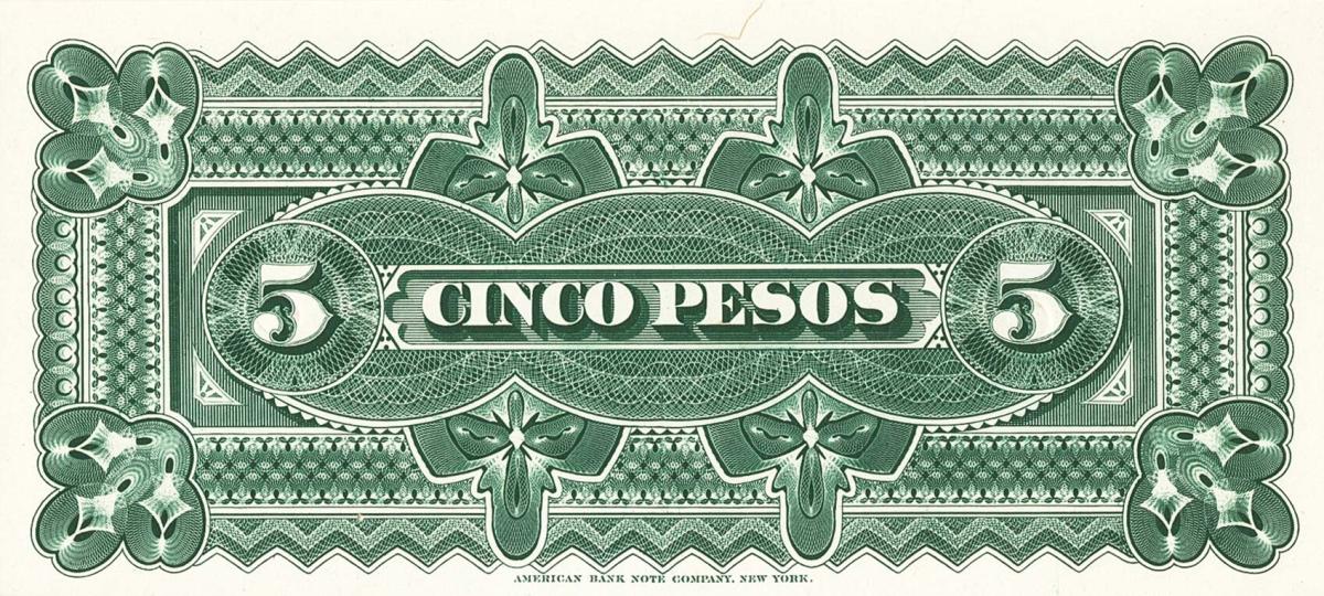 Back of Chile pS132: 5 Pesos from 1882
