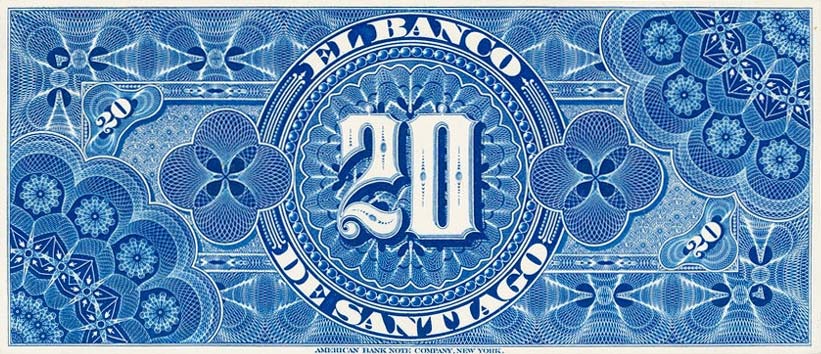 Back of Chile pS415p: 20 Pesos from 1886