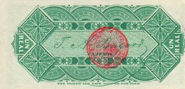 Back of Colombia p181: 10 Centavos from 1885
