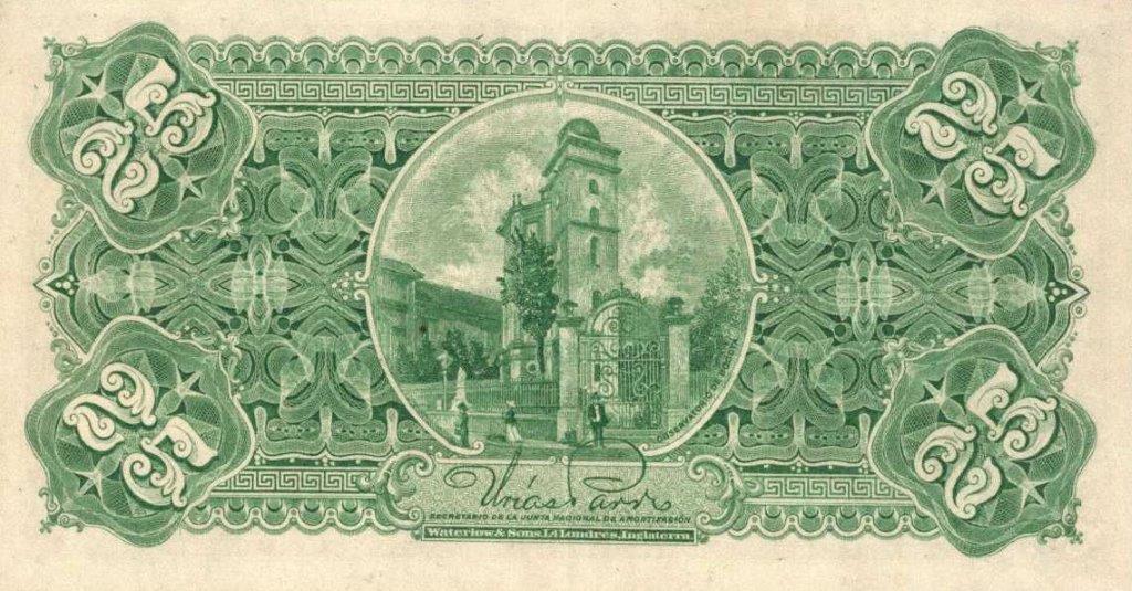 Back of Colombia p313: 25 Pesos from 1904