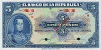 p386s from Colombia: 5 Pesos Oro from 1944