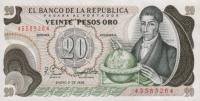 Gallery image for Colombia p409d: 20 Pesos Oro from 1979