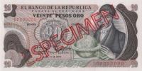 Gallery image for Colombia p409s: 20 Pesos Oro