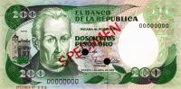 Gallery image for Colombia p428s: 200 Pesos Oro