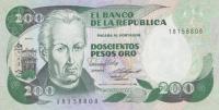 Gallery image for Colombia p429c: 200 Pesos Oro