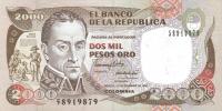 Gallery image for Colombia p433c: 2000 Pesos Oro