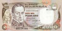Gallery image for Colombia p433r: 2000 Pesos Oro