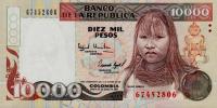 p437A from Colombia: 10000 Pesos Oro from 1993