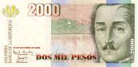 p445a from Colombia: 2000 Pesos from 1996