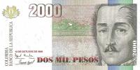 Gallery image for Colombia p445f: 2000 Pesos