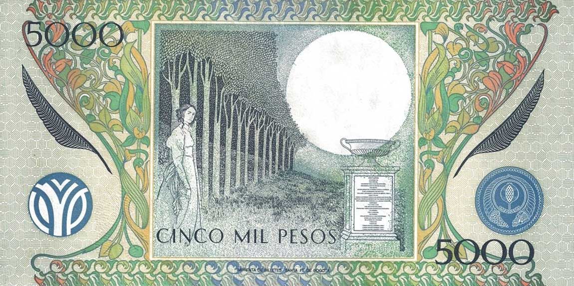Back of Colombia p447a: 5000 Pesos from 1997