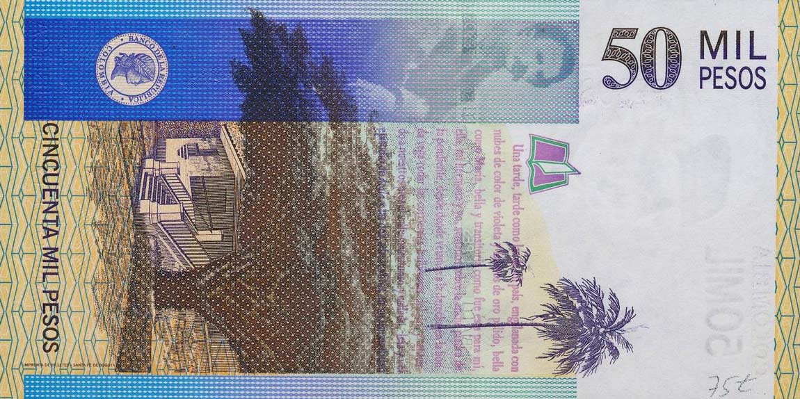 Back of Colombia p449a: 50000 Pesos from 2000