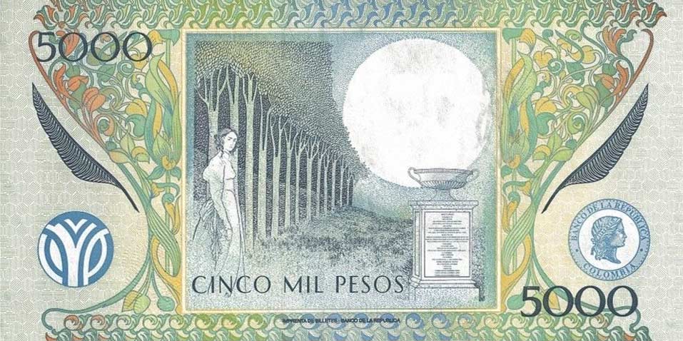 Back of Colombia p452h: 5000 Pesos from 2006