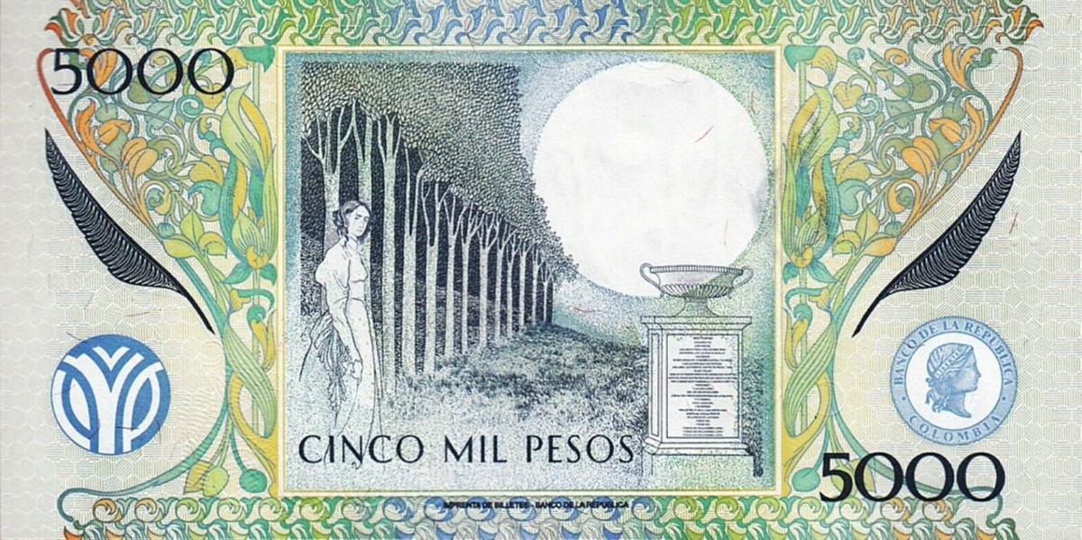 Back of Colombia p452q: 5000 Pesos from 2014