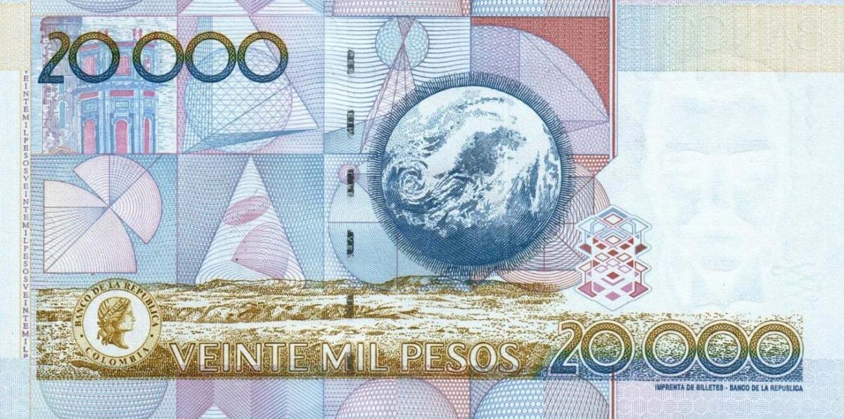 Back of Colombia p454d: 20000 Pesos from 2002