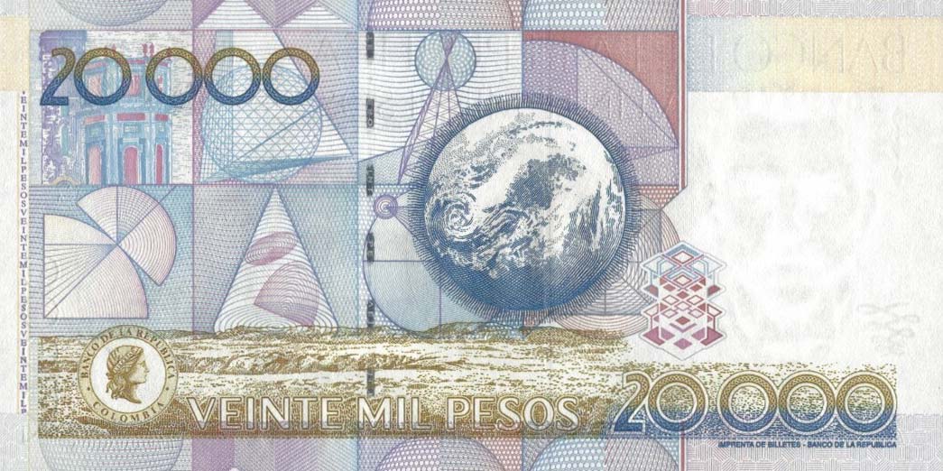 Back of Colombia p454m: 20000 Pesos from 2006