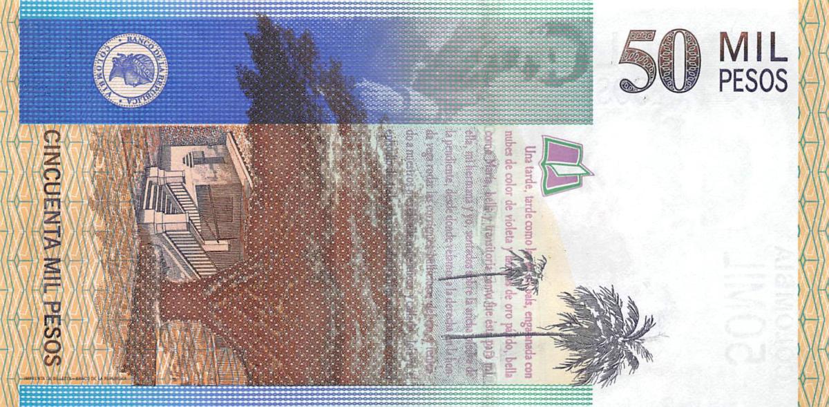 Back of Colombia p455c: 50000 Pesos from 2002