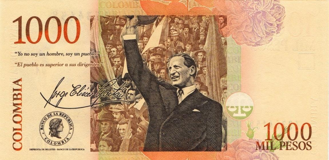 Back of Colombia p456o: 1000 Pesos from 2011