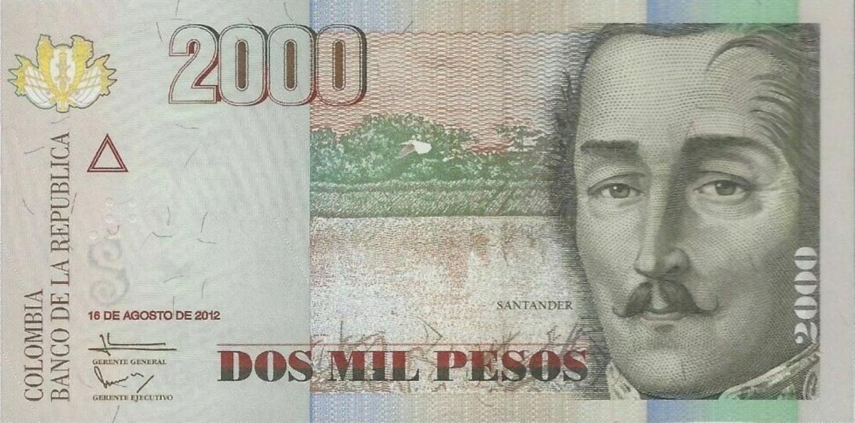 Front of Colombia p457t2: 2000 Pesos from 2012