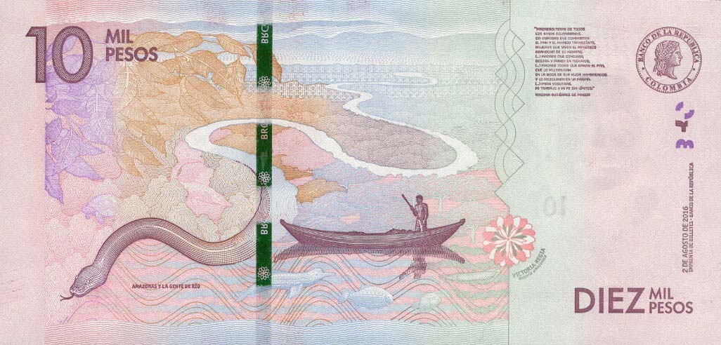 Back of Colombia p460b: 10000 Pesos from 2016