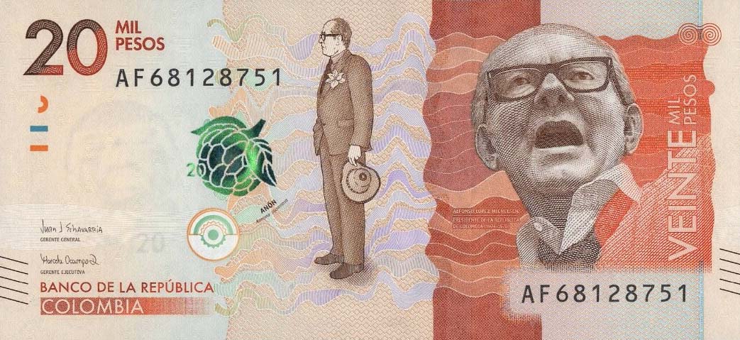 Front of Colombia p461c: 20000 Pesos from 2017