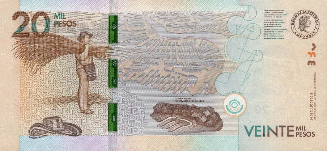 Back of Colombia p461d: 20000 Pesos from 2018