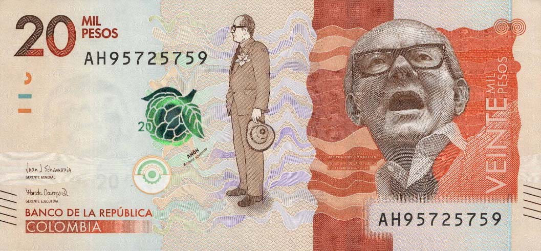 Front of Colombia p461d: 20000 Pesos from 2018