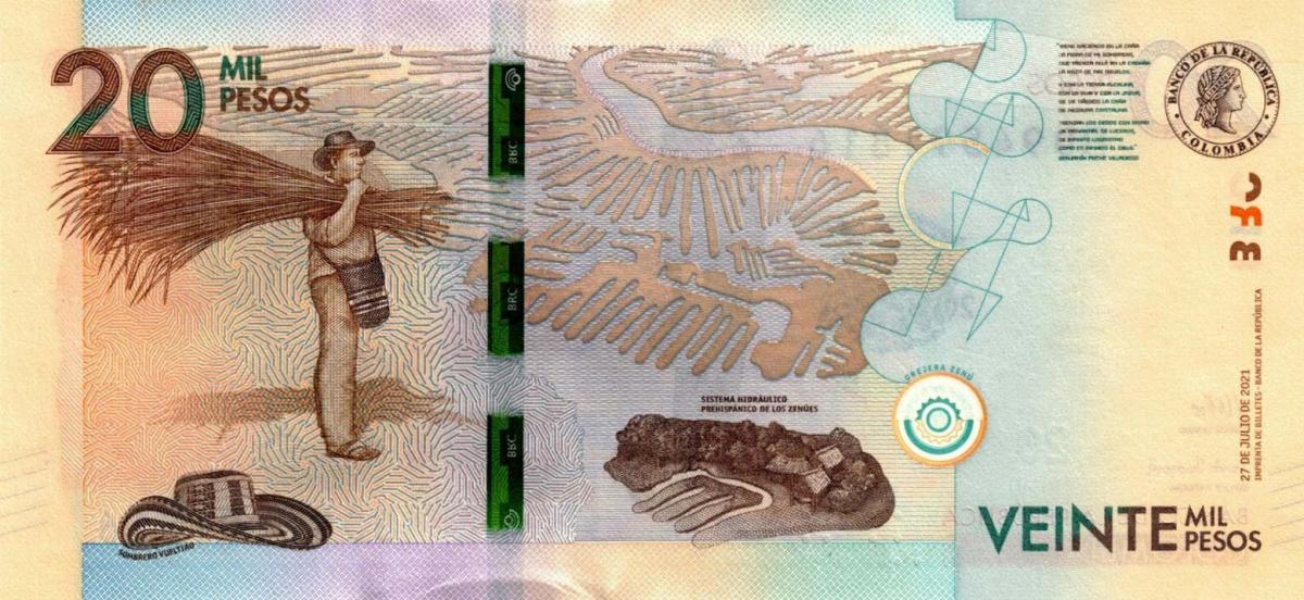 Back of Colombia p461g: 20000 Pesos from 2021
