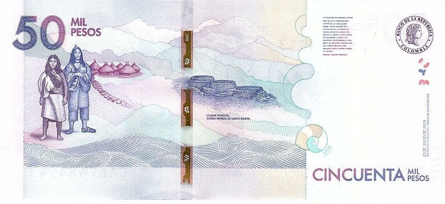 Back of Colombia p462e: 50000 Pesos from 2019