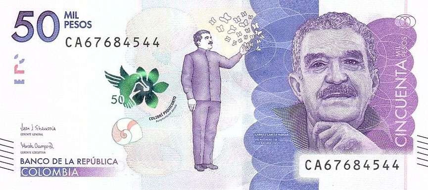 Front of Colombia p462e: 50000 Pesos from 2019