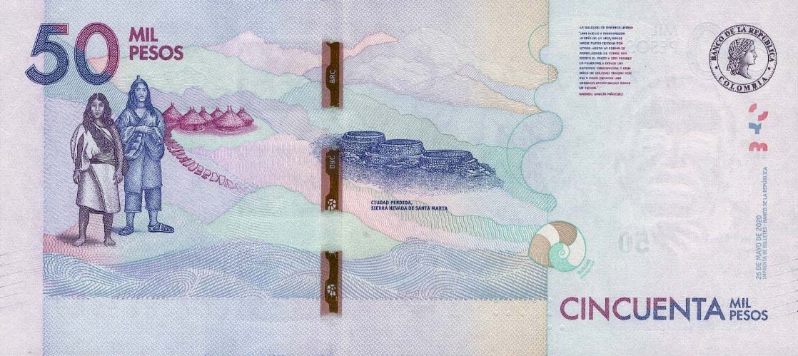 Back of Colombia p462f: 50000 Pesos from 2020
