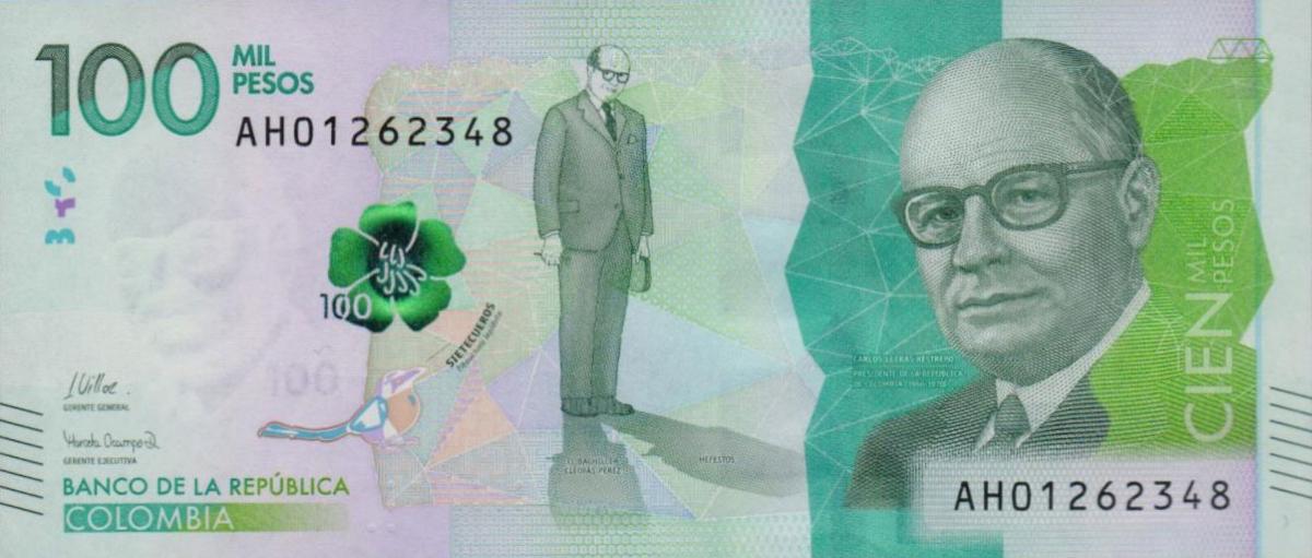 Front of Colombia p463e: 100000 Pesos from 2022