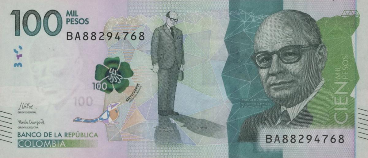 Front of Colombia p463g: 100000 Pesos from 2024