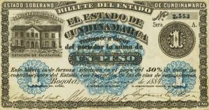 pS176 from Colombia: 1 Peso from 1884
