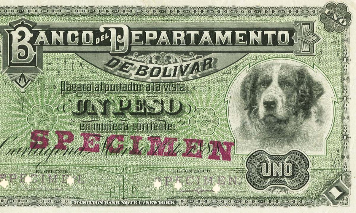 Front of Colombia pS422s: 1 Peso from 1888