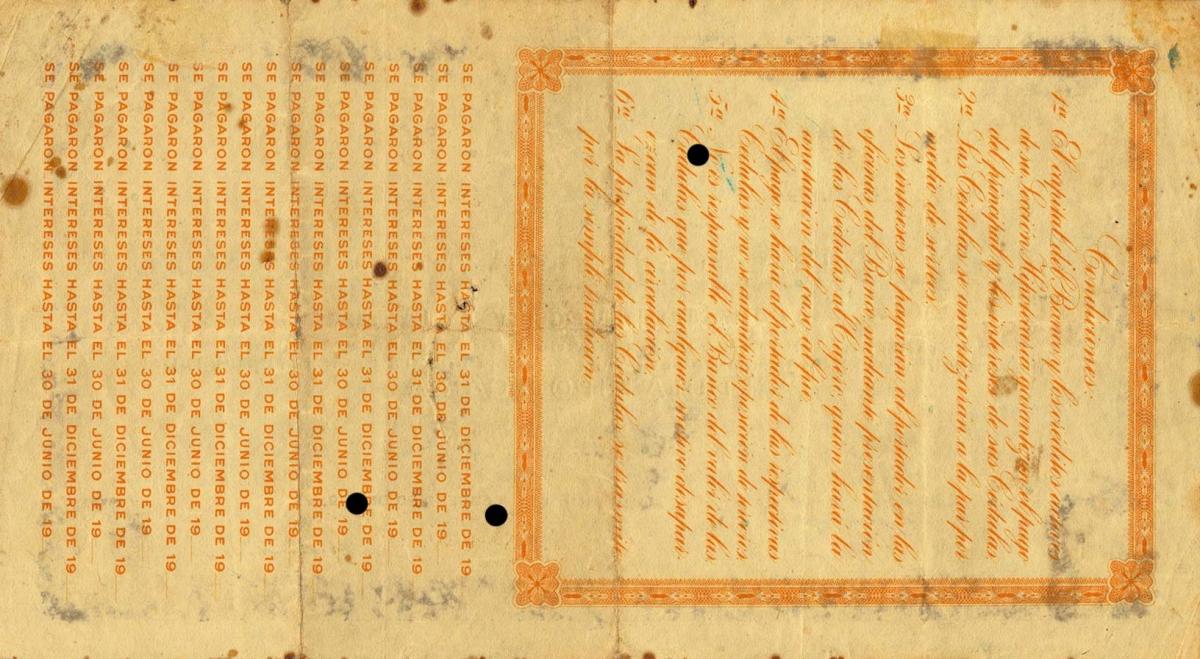 Back of Colombia pS426a: 1 Peso from 1919
