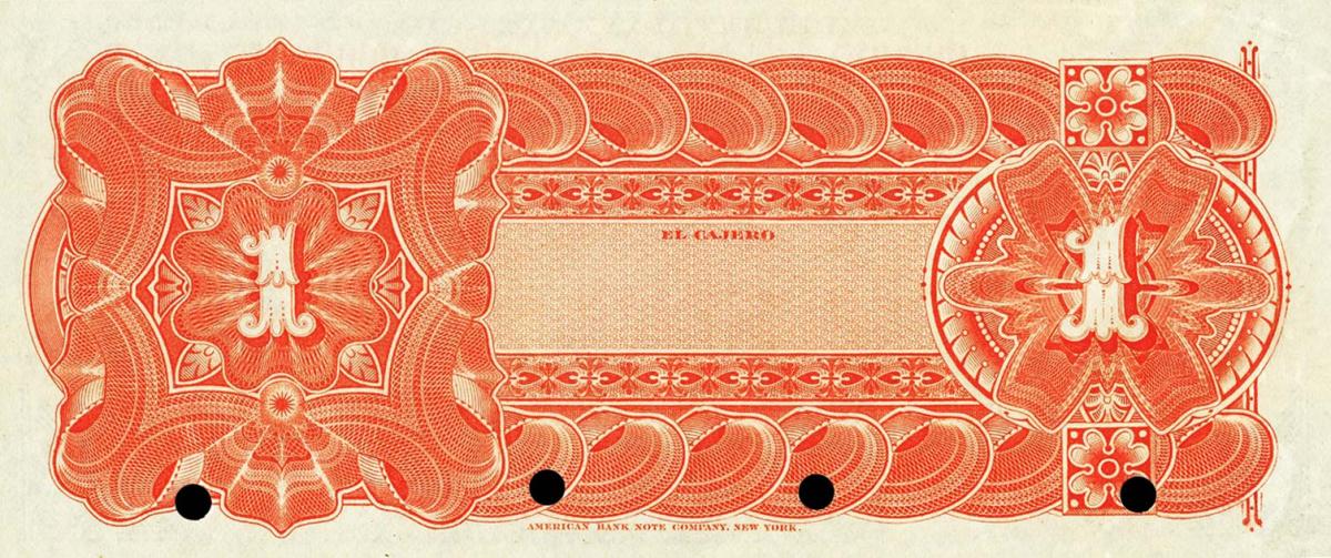 Back of Colombia pS449s: 1 Peso from 1887